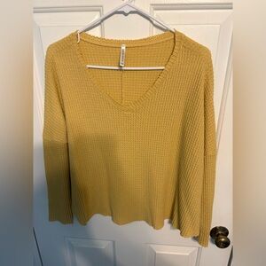 Lulu's Mustard Yellow Crew Neck Sweater